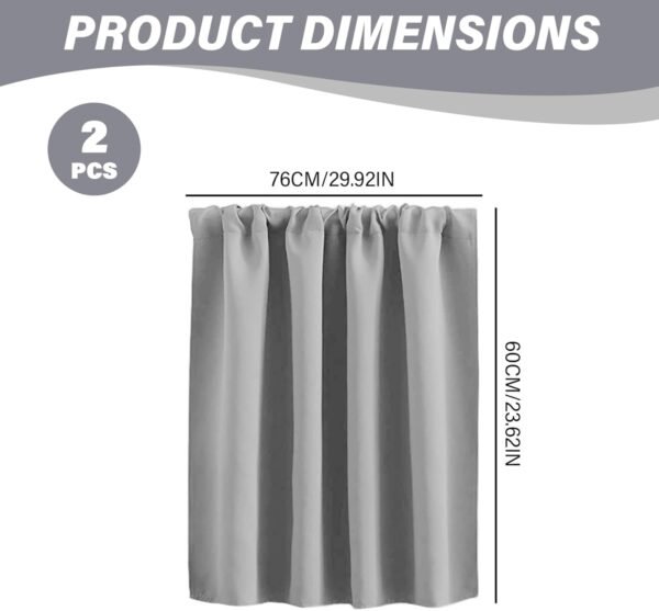 2 peças de cortinas curtas para janelas, 76 x 61 cm,... - Imagem 7