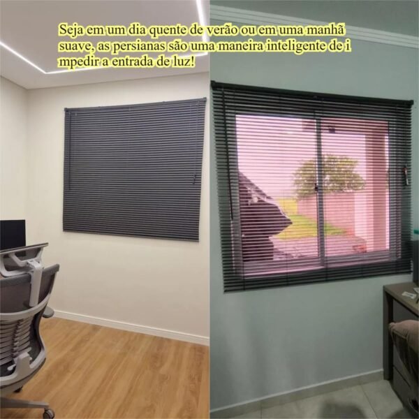 Persiana Horizontal 1,00x1,60m Pvc Cor Chumbo ，Adequado para... - Imagem 2