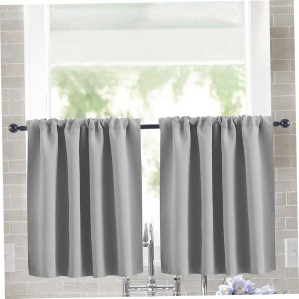 2 peças de cortinas curtas para janelas, 76 x 61 cm,... - Imagem 2