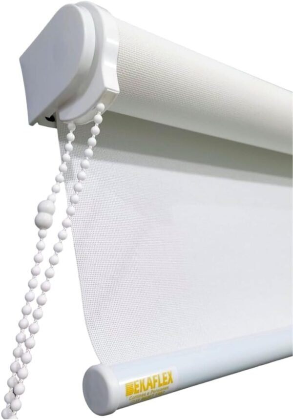 BECAFLEX, Cortina Broken Rolon Branco Branco