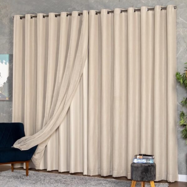 Cortina Gaze de Linho com Blackout em Tecido 3,00 x 2,40... - Imagem 2