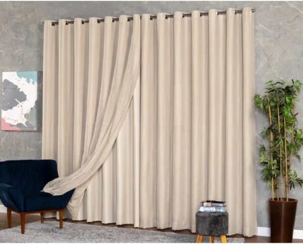 Cortina Gaze de Linho com Blackout em Tecido 3,00 x 2,40...