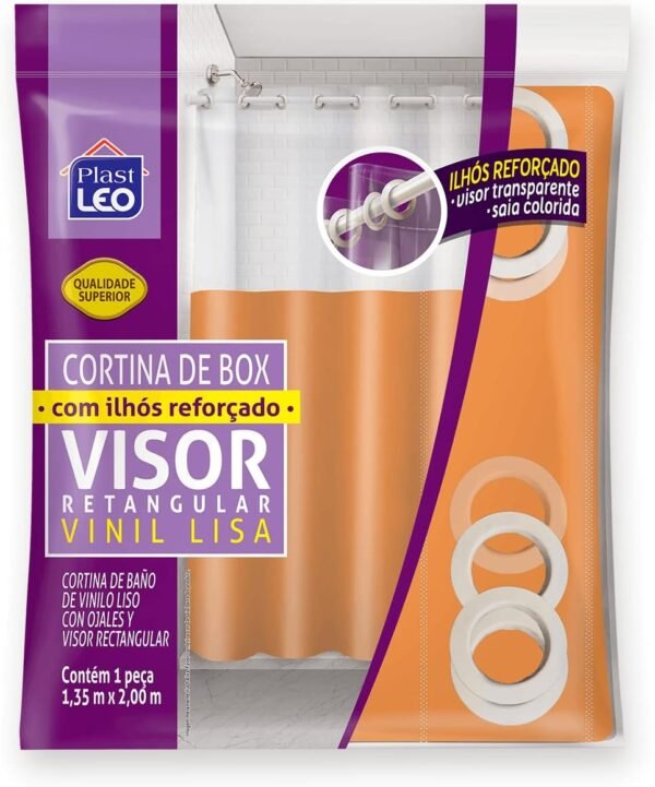 Cortina para Box Bege com Ilhós Visor Cristal (1,35x2,00m) |...