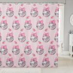Feelyou Cortina de banho rosa para meninas mulheres 183 cm x...