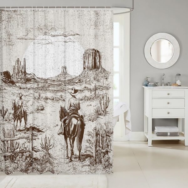Feelyou Cortina de chuveiro Western Decor 183 cm x 183 cm,... - Imagem 2