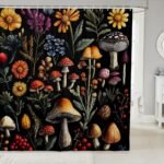 Feelyou Linda cortina de chuveiro de cogumelo 183 x 183 cm,...