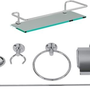 Kit Acessório Para Banheiro Aço Inox 6 Peças Com Porta...

