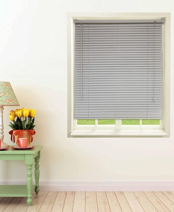 Persiana PVC horizontal 25mm 1,60larg x 1,60alt cinza