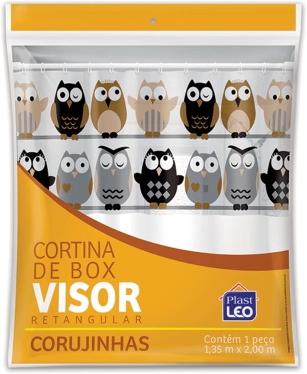 PlastLeo Cortina para Box Visor Corujinhas (1,35x2,00m) |...