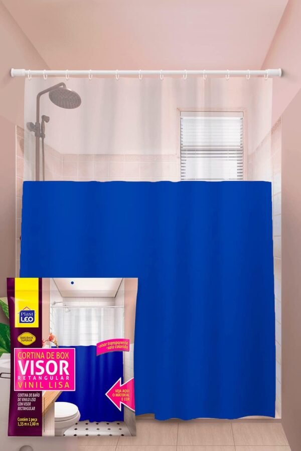 Visualizador de cristal de cortina de caixa azul (1.35x2.00m) | Plast Leo ...