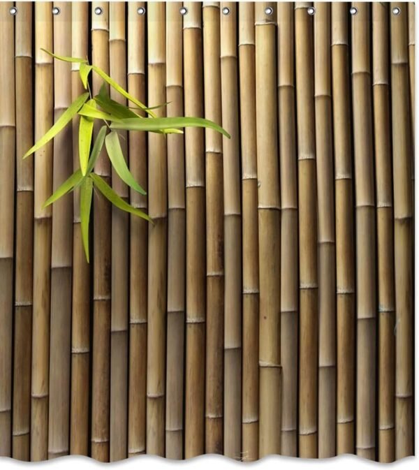 hipaopao Cortina de chuveiro de bambu impressa 3D ao ar...