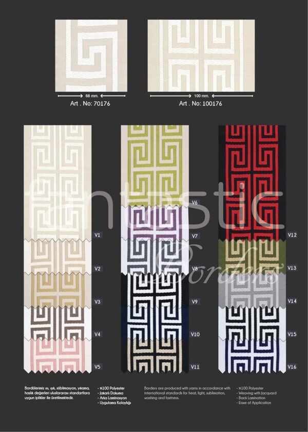 Acabamento de fita jacquard chave grega para cortinas,... - Imagem 7