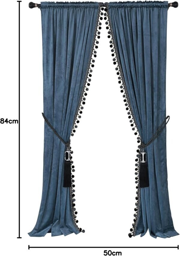 Cortina de pompons de luxo para sala de estar blackout... - Imagem 9