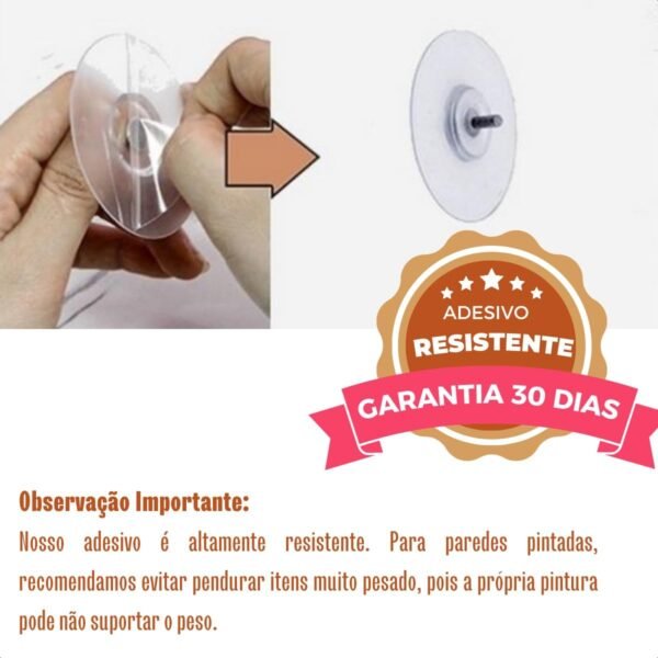 2x Suportes de Varão Cortina Adesivo Alumínio Resistente... - Image 3