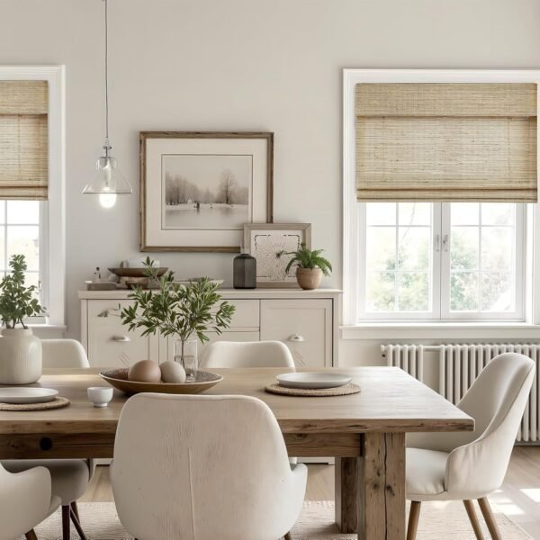 HOMEIDEAS Persianas romanas 100% naturais sem fio com filtro... - Imagem 3