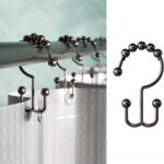 Ganchos Maytex para cortina de chuveiro de metal resistente...