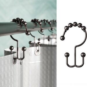 Ganchos Maytex para cortina de chuveiro de metal resistente...
