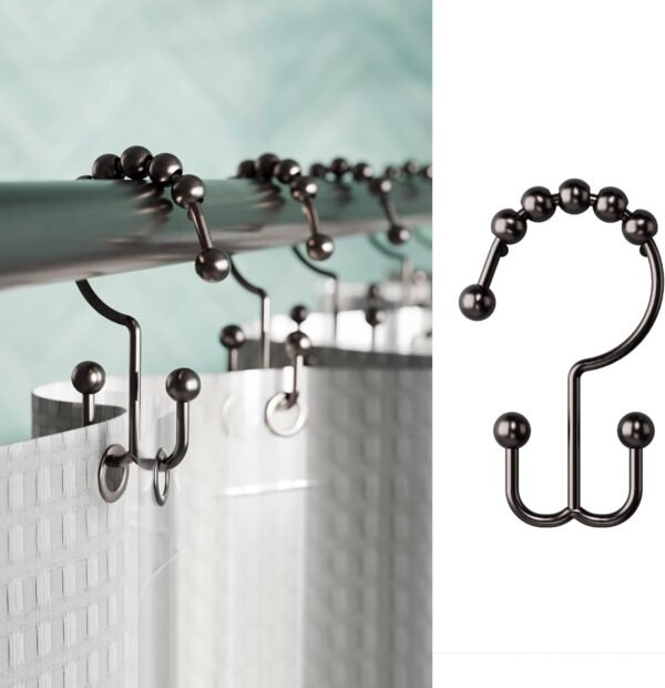 Ganchos Maytex para cortina de chuveiro de metal resistente...