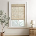 HOMEIDEAS Persianas romanas 100% naturais sem fio com filtro...