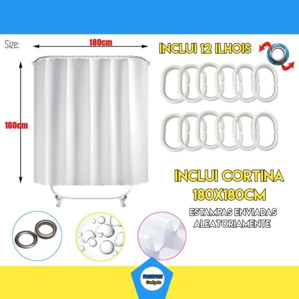 Varão Para Box 110 A 200cm Porta Com Cortina Bastão Banheiro... - Imagem 2