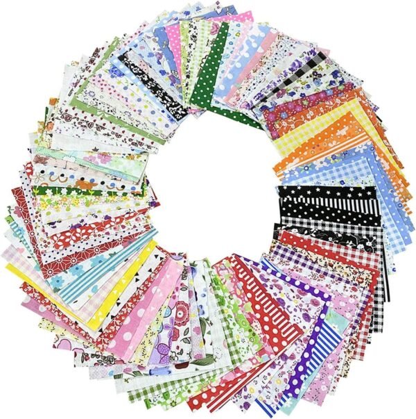 100 peças de tecido acolchoado pré-cortado colorido para...