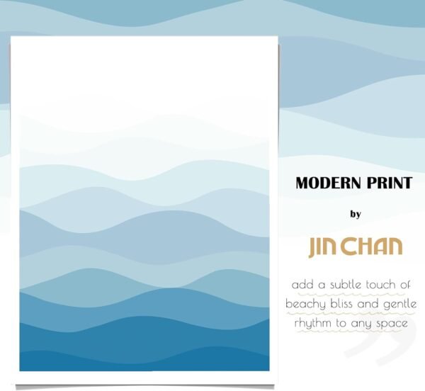 JINCHAN Ombre Cortina de chuveiro azul abstrato oceano onda... - Imagem 2