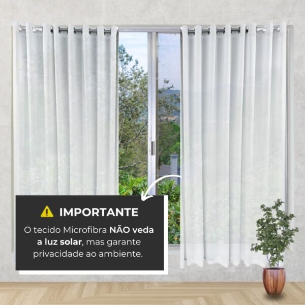 Cortina Gaze Linho Com Forro Microfibra 4,00x2,30 Para Varão... - Imagem 4