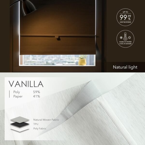GoDear Design Persianas romanas magnéticas blackout 99,99%,... - Imagem 3