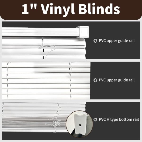 Taplzmg Mini persianas sem fio de 2,5 cm 50,8 cm L x 162,6... - Imagem 4