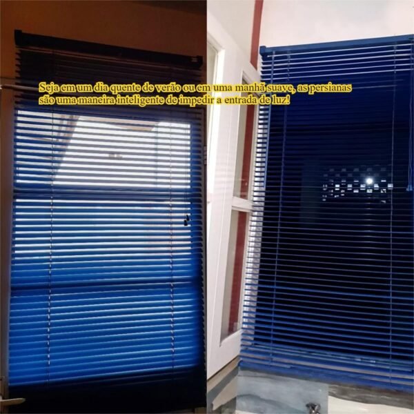 PVC horizontal persa Azul 70 (l) x 132 (a) cm Cortina ... - Imagem 3