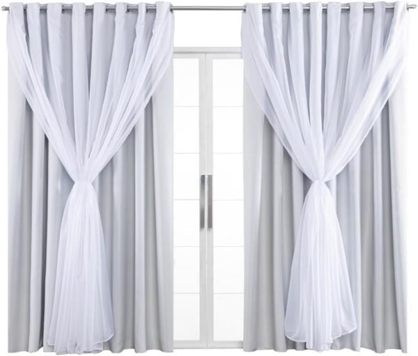 Cortina Blackout Tecido Com Voil 2,80M x 2,70M Sala Quarto...