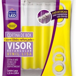 Cortina para Box Amarelo com Ilhós Visor Cristal...
