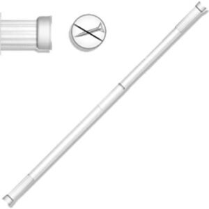 MAXEB Tubo de Cortina Extensível Aço Pintura Branca Branco...
