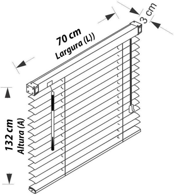 PVC horizontal persa Azul 70 (l) x 132 (a) cm Cortina ... - Imagem 2