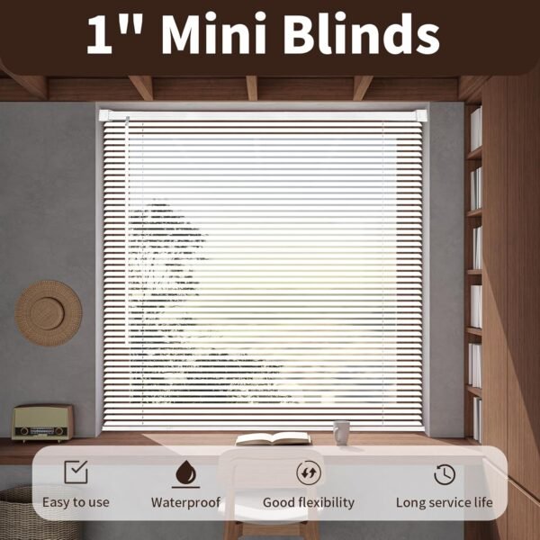 Taplzmg Mini persianas sem fio de 2,5 cm 50,8 cm L x 162,6... - Imagem 2