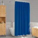1 Cortina Box Banheiro PVC Grossa Antimofo Ilhós Az 140x230