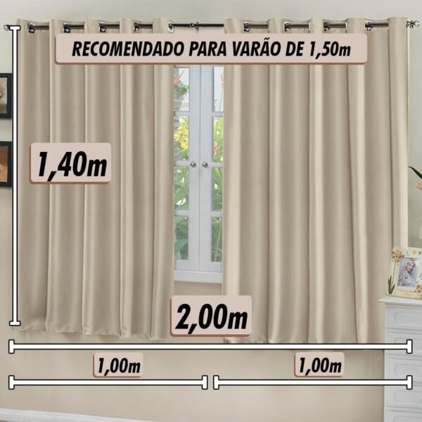 Cortina Blackout De Tecido Blecaute Janela 2,00x1,40 Para... - Imagem 2