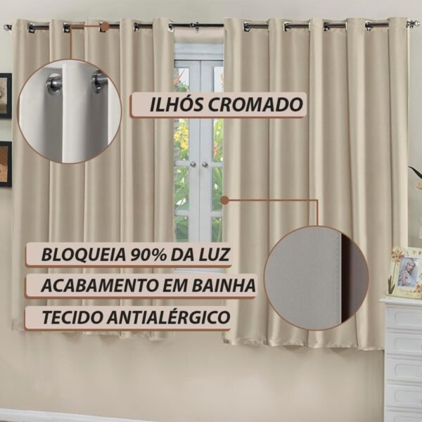 Cortina Blackout De Tecido Blecaute Janela 2,00x1,40 Para... - Imagem 3