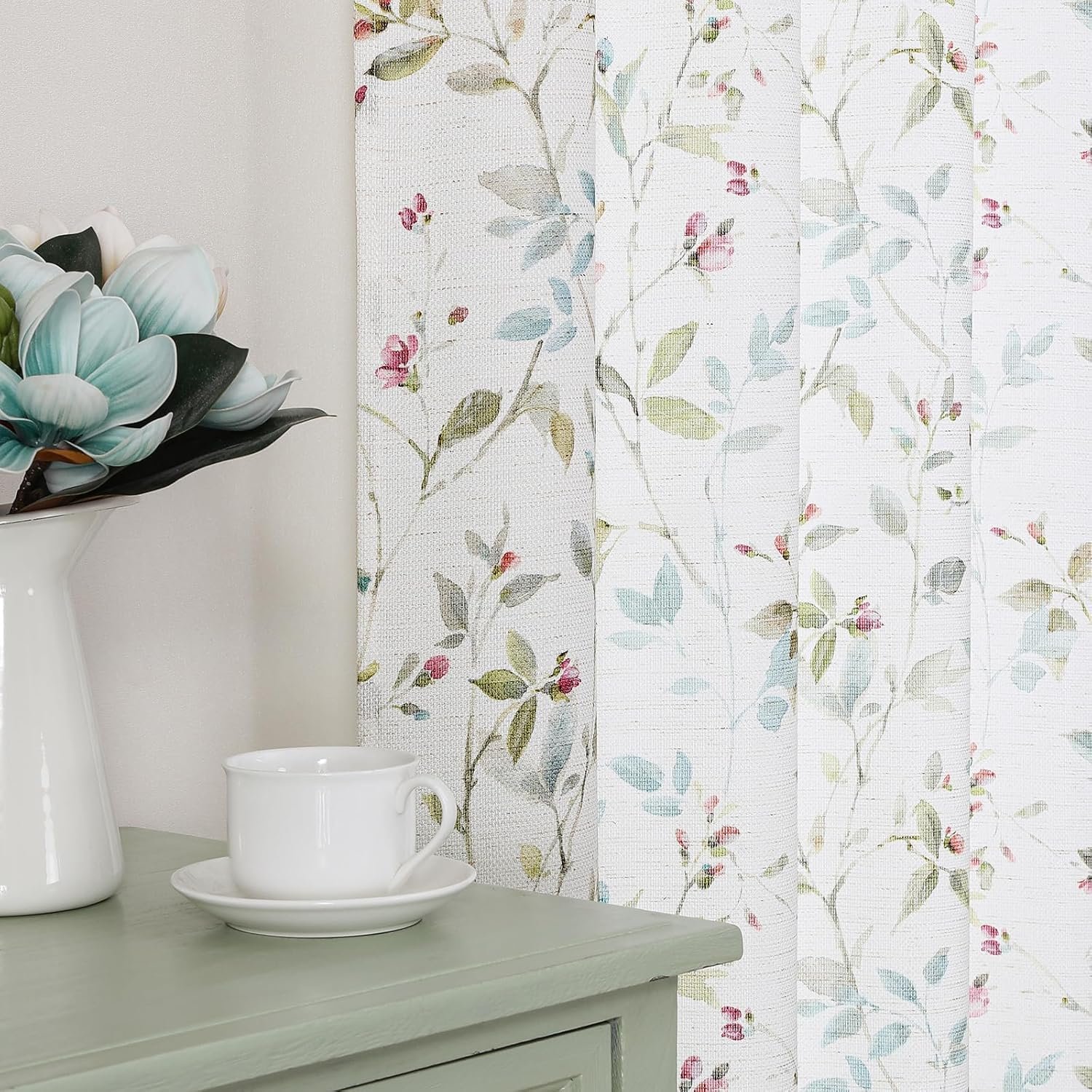 Chyhomenyc Cortinas romanas de cozinha 91 cm de comprimento,... - Imagem 3