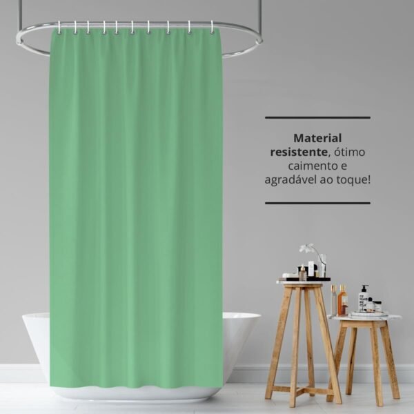 1 Cortina Box Banheiro PVC Grossa Antimofo Ilhós Vd 140x200 - Imagem 3