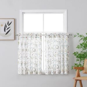 Chyhomenyc Cortinas romanas de cozinha 91 cm de comprimento,...
