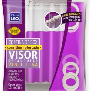 Cortina para Box Lilás com Ilhós Visor Cristal (1, 35x2,...
