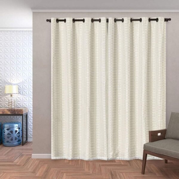 Cortina Blackout PVC c/Tecido Voil Xadrez 2,80 x 2,30 -... - Imagem 2