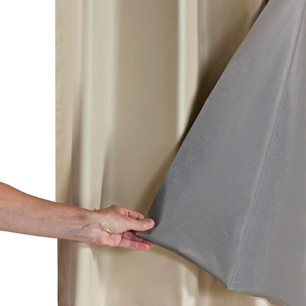 Cortina Blackout PVC c/Tecido Voil Xadrez 2,80 x 2,30 -... - Imagem 3