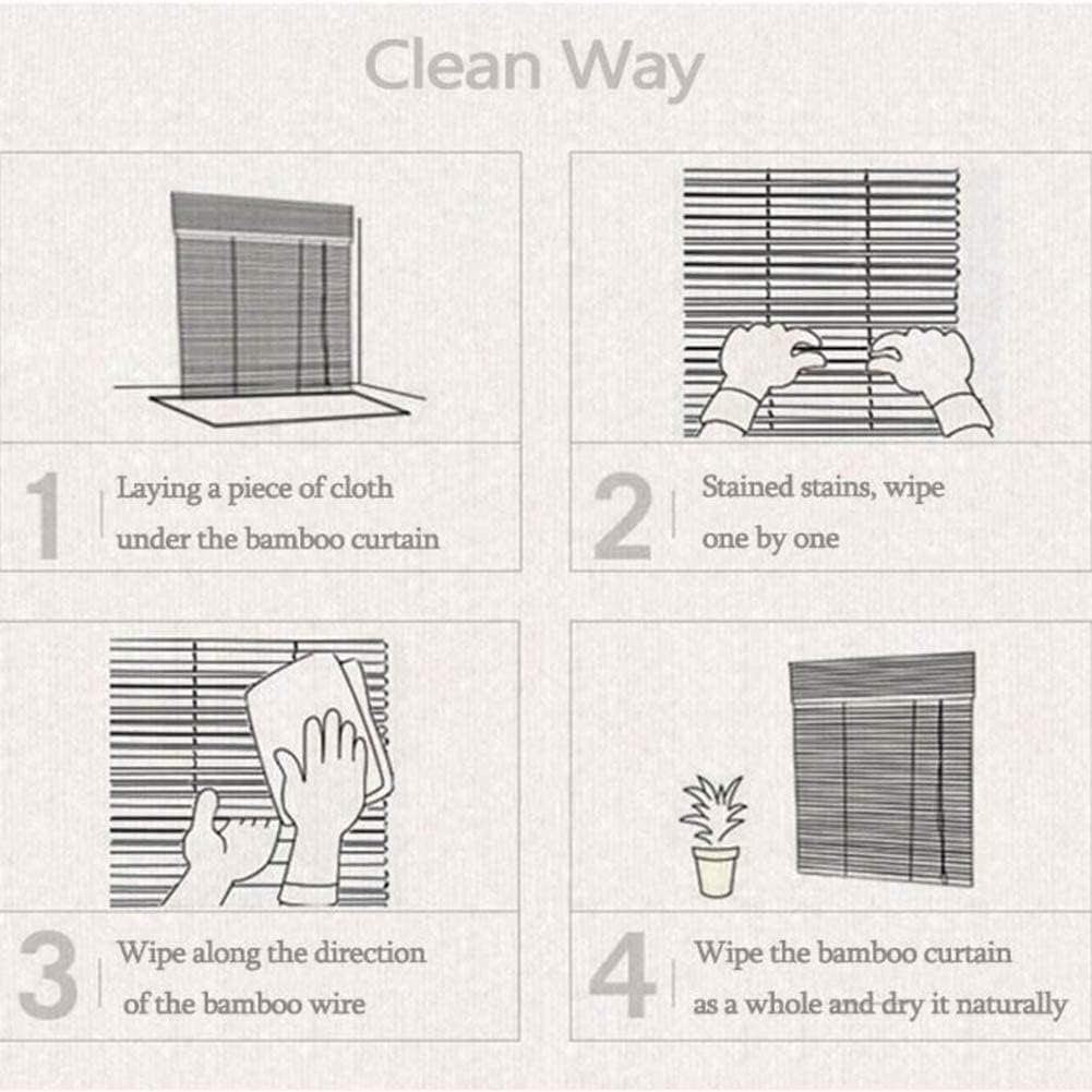 LIJINBO Cortinas de bambu para janela, persianas de rolo de... - Imagem 2