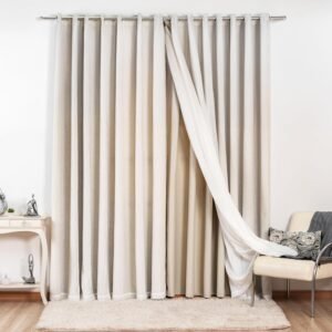 Cortina Gaze de Linho com Blackout em Tecido 6,00 x 2,60...
