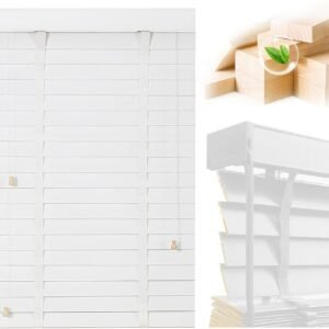 Persianas de madeira de 5 cm para janelas internas:...
