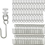 100 pacotes de cortina de chuveiro, 50 ganchos de cortina e...