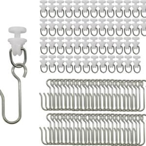100 pacotes de cortina de chuveiro, 50 ganchos de cortina e...
