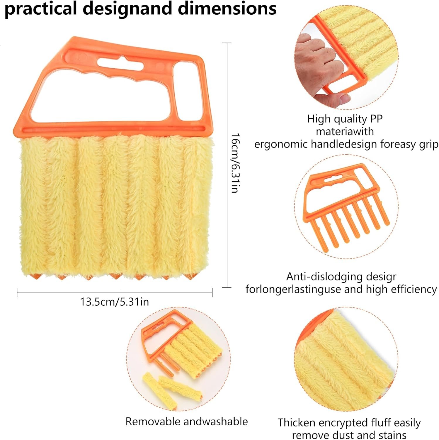 6 peças de ferramenta de limpeza veneziana de janela, inclui... - Imagem 2